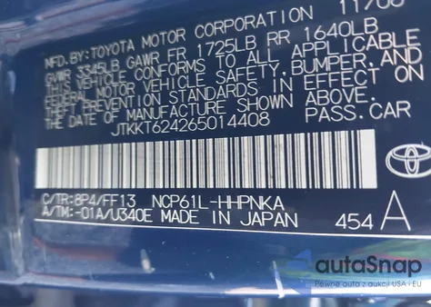 2006 Scion Xa from USA, damaged, VIN JTKKT624265014408